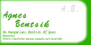 agnes bentsik business card